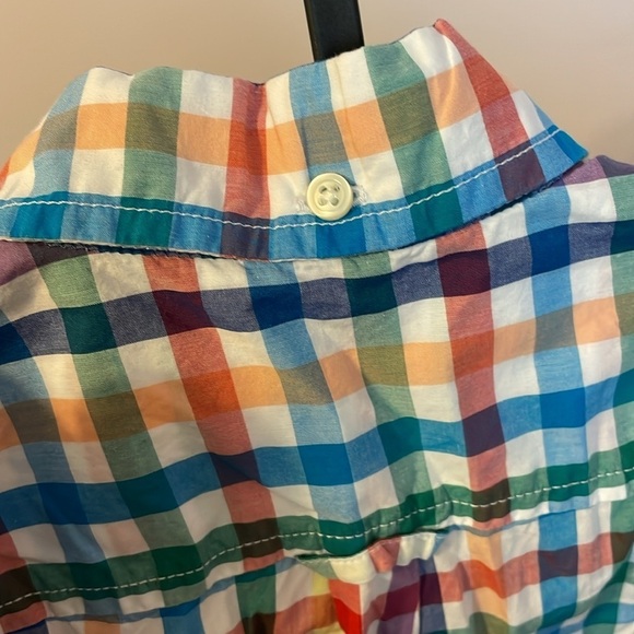 Crewcuts J. Crew Lightweight Shirt Button Down Rainbow Check size 10 - Picture 12 of 15